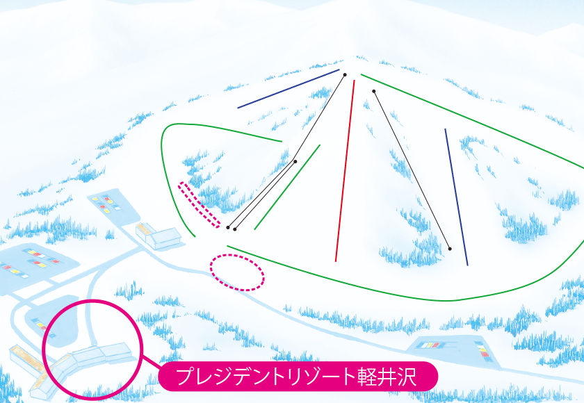 軽井沢スノーパークのゲレンデマップ